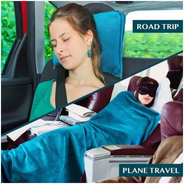 100x150cm Or Custom Blanket fleece travel blanket and pillow 2 in 1 Manufactory