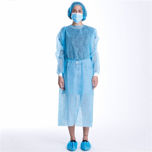 Traje de protección desechable médico impermeable con puño de punto