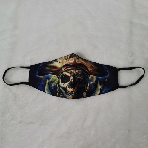 Ready to ship china factory personalized face shield Pirates of the Caribbean polyester face guard veil