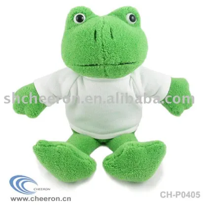 Stuffed Frog, Plush frog in T-shirt