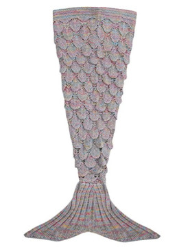Dark grey knit mermaid blanket for grils