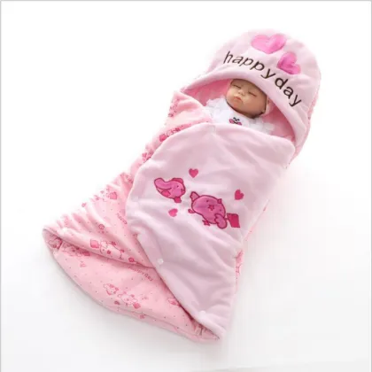 Baby Double Layer Polyester Printing Plush Quilt Sleep Bag