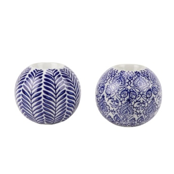 RZTO11-AB Holder di candele in ceramica blu e bianca Jingdezhen