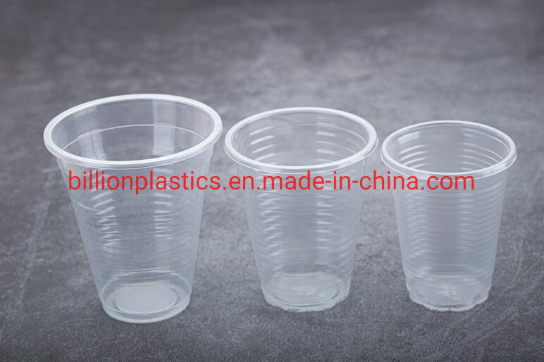 Transparent Black Plastic Spoons Disposable Plastic PP Cups for Drinks Juice or Coffee