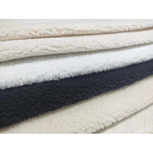 100% Polyester Sherpa Fleece Plain Dyed Fabric