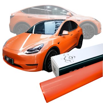 Glossy Pearl Orange Car Wrap