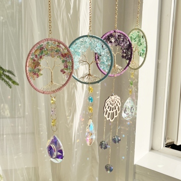 Tree of Life Crystal Suncatcher: Wedding Decoration & Healing Chakra Home Accents