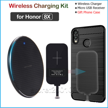Qi Wireless Charging for Huawei Honor 8X Qi Wireless Charger+Micro USB Receiver Nillkin Adapter Connector Gift TPU Case 8x