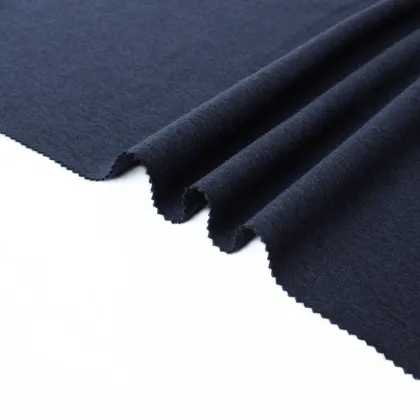Navy and Jet Black Wool Fabric