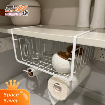 Organisateur de cuisine mural avec paniers blancs