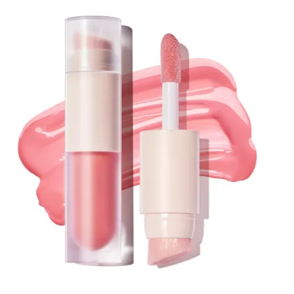 Custom Organic Natural Cosmetics: Cruelty-Free Double-Headed Cream Blush and Liquid Blush Stick for Cheeks