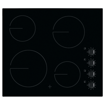 Zanussi aus elektrischem Kochfeld Black Tempered Glas eingebaut