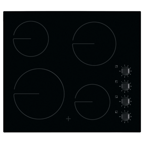 Zanussi aus elektrischem Kochfeld Black Tempered Glas eingebaut