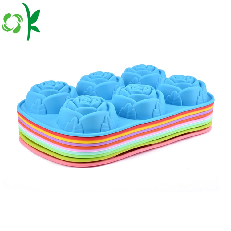 Silicone 6 cavity flower soap mold