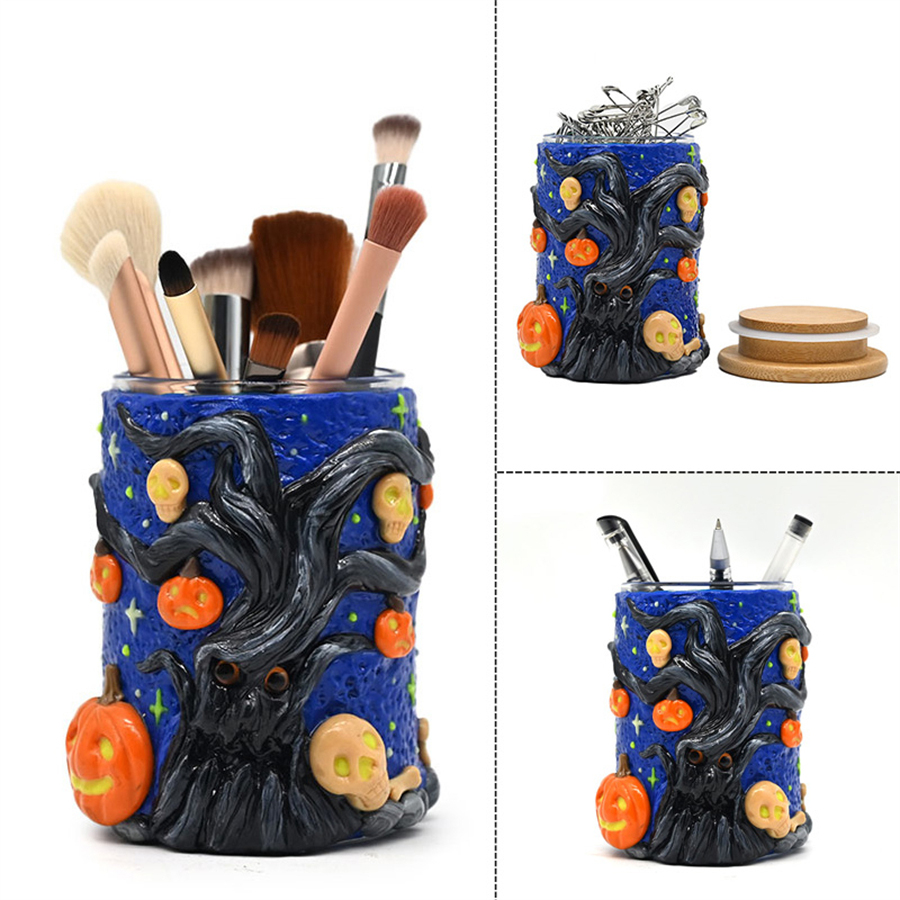 Girazi Kusvuta Ashray, Fodya Canister, girazi vase, polymer clay penzura nekatuni Halloween theme, ruoko rwakapendwa