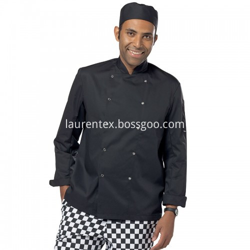 long sleeve black chef coat