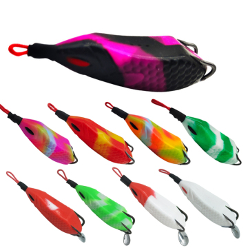 80mm 15g Silicone Frog Soft Lure - Topwater Wobbler Assist Hook Spoon Frog Lure για ψάρεμα φιδιού