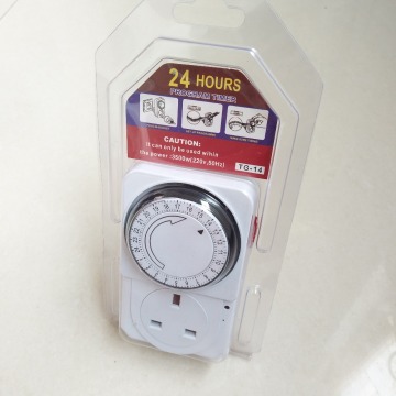 24 Hours Mechanical Programmable Time Relay UK Socket Plug in Timer Switch 220V 230V