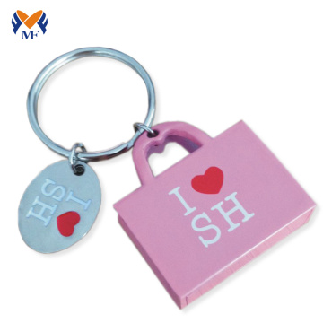 Wholesale metal laser engraved keychain for handbag