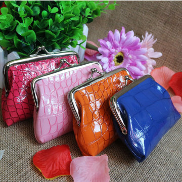 2015 new style 4 inches fashion cute Europe and the United States ms candy color PU crocodile grain buckles zero wallet