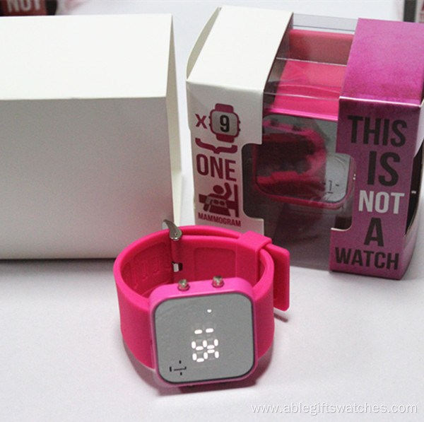 Touch screen wristwatch silicone mirror LED watches