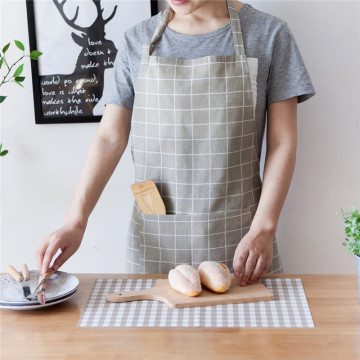 1 Pcs Plaids Tree Apron Cotton Linen Bird Woman Adult Bibs Home Cooking Baking Coffee Shop Cleaning Aprons Kitchen Accessory