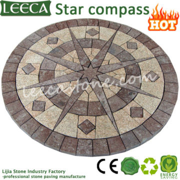Red Rose Star Compass Carpet Paving Stone