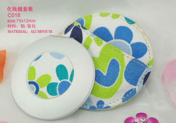 Small round Foldable makeup mirror/ professional aluminum makeup mirror in a bag