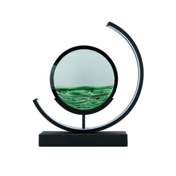 X032 Moving Sand Art Picture Round led light Sandscape in Motion Display Flowing Sand Frame Relaxing Desktop Home Office Decor