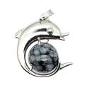 New Arrival Natural Stone Dolphin Pendant Gemstone Healing Dolphins Charm Pendant for DIY Jewelry Making