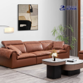 Braunes Ledersofa für modernes Wohnzimmer