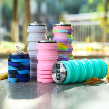 BPA-Free 500ml Collapsible Silicone Travel Water Bottle