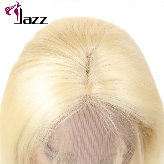 Personalized 100% Human Virgin Hair Full Lace Wig 613# Blonde 20 Inches Silky Straight Wigs