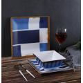 navy blue Geometric Design dinnerware sets