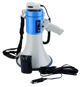 25W siren speaker with lithium battery for long time outdoor use