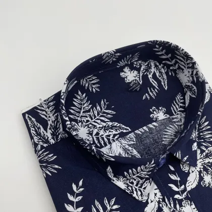 Hawaiian print pattern short sleeve shirts for men