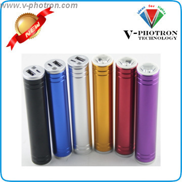 2600mah metal cylinder power bank