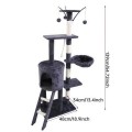 Eco-Friendly Wooden Cat Tree with 4+ Levels Hammock Scratcher Modern Luxury Design for Indoor Use-Large Cat Toys & Resting Bed