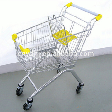 125Liter Cheap Metal Asian Type Supermarket Push Cart Supermarket Cart Steel Cart