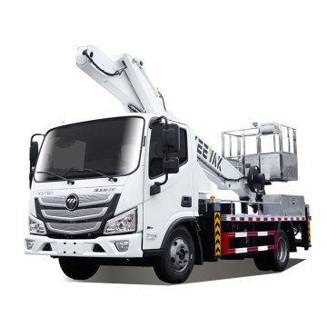 White Truck-Mounted Aerial Work Platform with X-Shaped Legs - 30m Aerial Work Truck Price