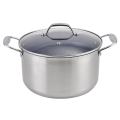 Inside blue stainless steel kitchenware cookware set