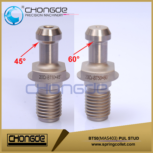 Pernos prisioneros de tracción de 60 grados BT50 de color plateado de alta precisión