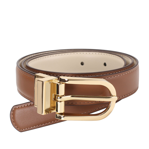 Double sided Rotating Buckle Genuine Leather Belt