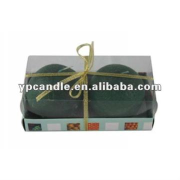 Green Orange Candle in paper box with PVC lid