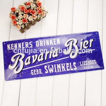 Old feel wall hanging raised metal tin sign