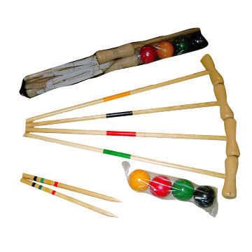 Wooden Croquet, Suitable for 4 or 6 Persons