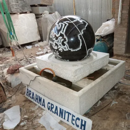 large stone garden stone carving marble rolling sphere fountain