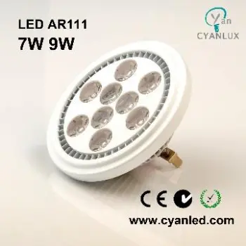 9W LED AR111 spot light high power fin 9X1W lamps lights lighting