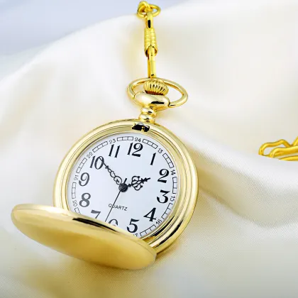Quartz Movement Pocket Watch with Hanging Chain