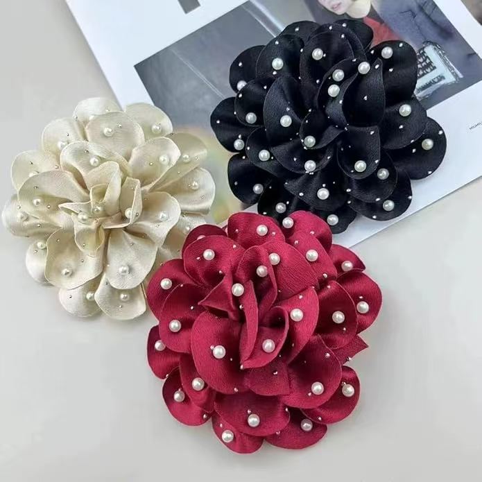 Fabric Rose Flower Brooches